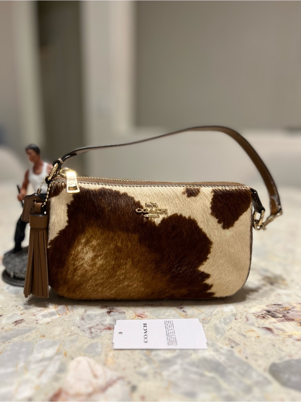 Coach Nolita 19In Haircalf With Cow Print NWT